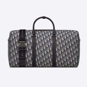 Dior Unisex Lingot 50 Bag Beige Black Dior Oblique Jacquard