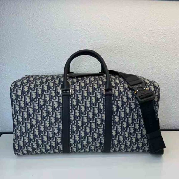 Dior Unisex Lingot 50 Bag Beige Black Dior Oblique Jacquard (2)