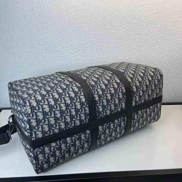 Dior Unisex Lingot 50 Bag Beige Black Dior Oblique Jacquard (5)