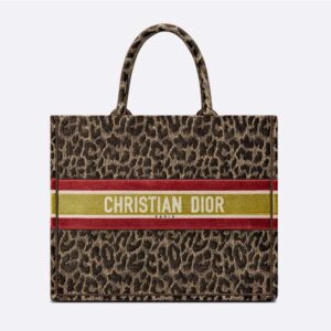 Dior Women Book Tote Beige Multicolor Mizza Embroidered Velvet