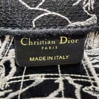 Dior Women Book Tote Black and White Dior Around the World Embroidery (1)