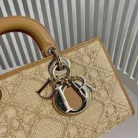 Dior Women CD Lady D-Joy Bag Beige Natural Cannage Raffia (5)