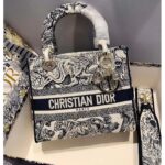 Dior Women CD Medium Lady D-Lite Bag Blue Toile De Jouy Embroidery - Image 2