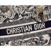 Dior Women CD Medium Lady D-Lite Bag Blue Toile De Jouy Embroidery (5)