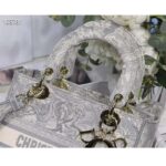 Dior Women CD Medium Lady D-Lite Bag Gray Toile De Jouy Reverse Embroidery - Imagen 9