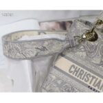 Dior Women CD Medium Lady D-Lite Bag Gray Toile De Jouy Reverse Embroidery - Imagen 10