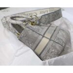 Dior Women CD Medium Lady D-Lite Bag Gray Toile De Jouy Reverse Embroidery - Imagen 5