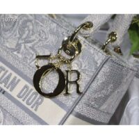 Dior Women CD Medium Lady D-Lite Bag Gray Toile De Jouy Reverse Embroidery (2)