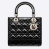 Dior Women CD Medium Lady Dior Bag Black Patent Cannage Calfskin