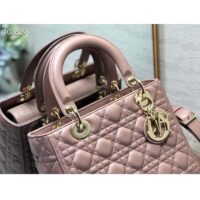 Dior Women CD Medium Lady Dior Bag Blush Cannage Lambskin (1)