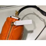 Dior Women CD Small Dior Vibe Hobo Bag Fluorescent Orange Macrocannage Lambskin - Image 9