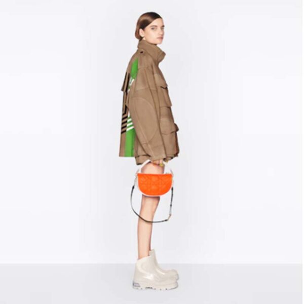 Dior Women CD Small Dior Vibe Hobo Bag Fluorescent Orange Macrocannage Lambskin (12)