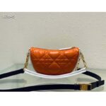 Dior Women CD Small Dior Vibe Hobo Bag Fluorescent Orange Macrocannage Lambskin - Image 2