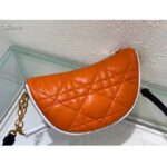 Dior Women CD Small Dior Vibe Hobo Bag Fluorescent Orange Macrocannage Lambskin - Image 3