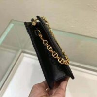 Dior Women Caro Zipped Pouch with Chain Black Supple Cannage Calfskin (1)