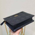 Dior Women Caro Zipped Pouch with Chain Black Supple Cannage Calfskin - Image 5