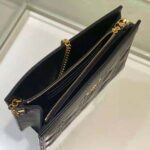 Dior Women Caro Zipped Pouch with Chain Black Supple Cannage Calfskin - Image 7