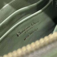Dior Women Caro Zipped Pouch with Chain Cedar Green Supple Cannage Calfskin-green (1)