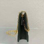 Dior Women Caro Zipped Pouch with Chain Cedar Green Supple Cannage Calfskin - Image 6