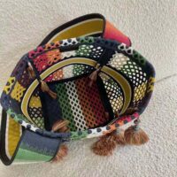 Dior Women D-Bubble Bucket Bag Multicolor Mesh Embroidery (1)