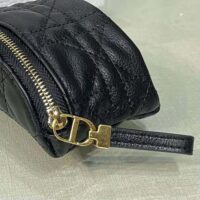 Dior Women Detachable Dior Caro Half-Moon Coin Purse-Black (1)