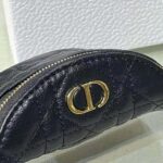 Dior Women Detachable Dior Caro Half-Moon Coin Purse-Black – Image 6