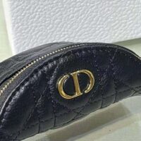 Dior Women Detachable Dior Caro Half-Moon Coin Purse-Black (1)