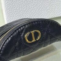 Dior Women Detachable Dior Caro Half-Moon Coin Purse-Black (1)