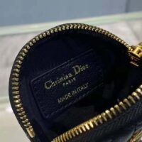 Dior Women Detachable Dior Caro Round Coin Purse-Black (1)