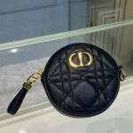 Dior Women Detachable Dior Caro Round Coin Purse-Black – Bild 3