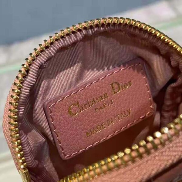 Dior Women Detachable Dior Caro Round Coin Purse-pink (10)
