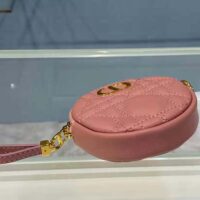 Dior Women Detachable Dior Caro Round Coin Purse-pink (1)