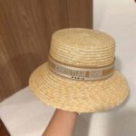 Dior Unisex CD Dioresort Small Brim Hat Natural Straw Pink Band - immagine 5