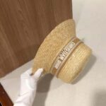 Dior Unisex CD Dioresort Small Brim Hat Natural Straw Pink Band - immagine 9