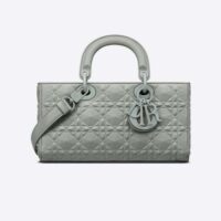 Dior Women Lady D-Joy Bag Gray Cannage Calfskin with Diamond Motif (1)