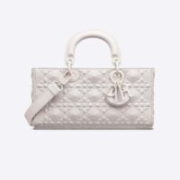 Dior Women Lady D-Joy Bag Latte Cannage Calfskin with Diamond Motif