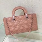 Dior Women Lady D-Joy Bag Rose Des Vents Cannage Calfskin with Diamond Motif - Imagen 4