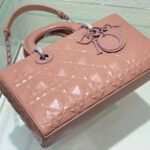 Dior Women Lady D-Joy Bag Rose Des Vents Cannage Calfskin with Diamond Motif - Imagen 6