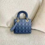 Dior Women Lady Dior my Abcdior Bag Lndigo Gradient Cannage Lambskin-Blue - Imagen 3