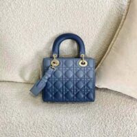 Dior Women Lady Dior my Abcdior Bag Lndigo Gradient Cannage Lambskin-Blue (1)