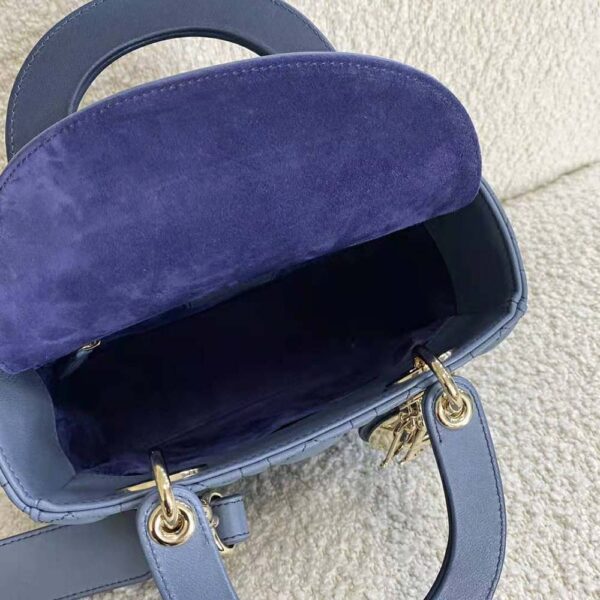 Dior Women Lady Dior my Abcdior Bag Lndigo Gradient Cannage Lambskin-Blue (7)