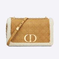 Dior Women Large 30 Montaigne Soft Bag Camel-Colored Shearling (1)