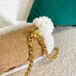 Dior Women Large 30 Montaigne Soft Bag Camel-Colored Shearling - Image 9