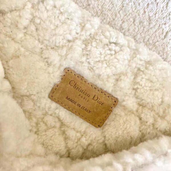 Dior Women Large 30 Montaigne Soft Bag Camel-Colored Shearling (11)