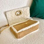 Dior Women Large 30 Montaigne Soft Bag Camel-Colored Shearling - Image 4