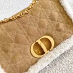 Dior Women Large 30 Montaigne Soft Bag Camel-Colored Shearling - Image 8