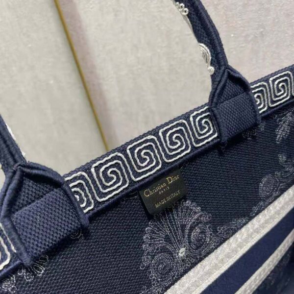Dior Women Large Dior Book Tote Blue and White Cornely-Effect Embroidery (10)