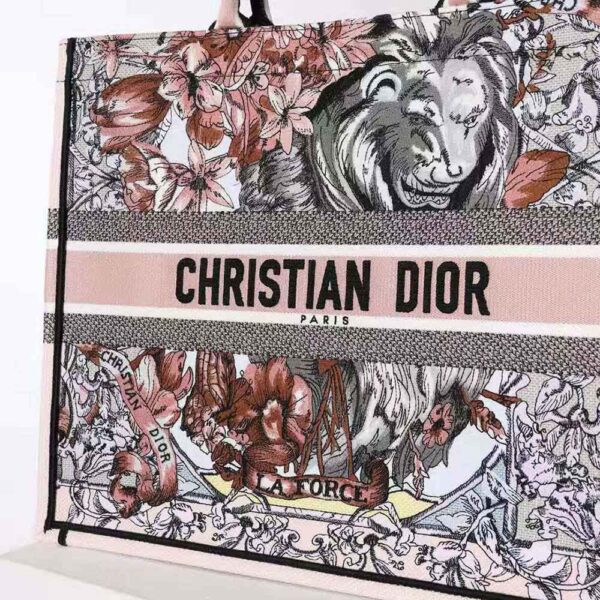 Dior Women Large Dior Book Tote Multicolor La Force Embroidery (5)