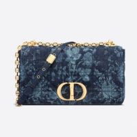 Dior Women Large Dior Caro Bag Blue Dior Flowers Cannage Denim (1)