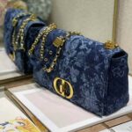 Dior Women Large Dior Caro Bag Blue Dior Flowers Cannage Denim - Image 5